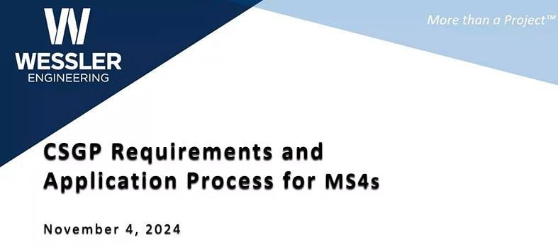 MS4 Training - CSGP Requirements and Application Process