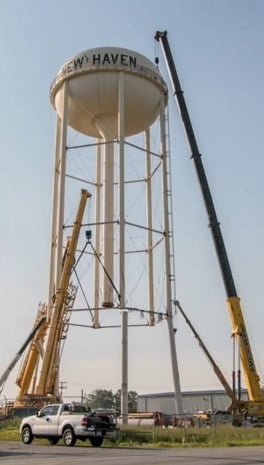 Tank Raising Project in New Haven, Indiana